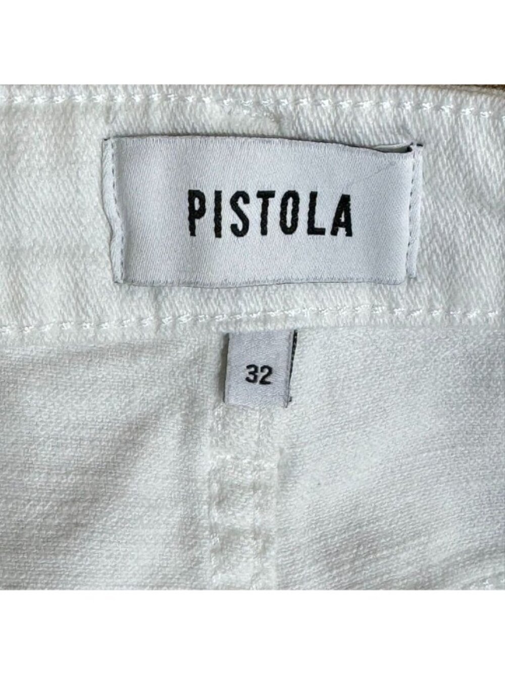 PISTOLA Women's Shorts White Cotton Denim Jean Frayed Edge Hem Stretch Size 32 - Picture 12 of 15
